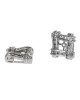 Diamond Crossover Square Earring Jackets in White Gold